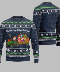 2025 Christmas Farming have A Very Dairy Christmas Ugly Christmas Sweater  