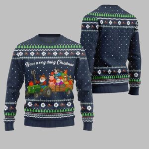 2025 Christmas Farming have A Very Dairy Christmas Ugly Christmas Sweater - Grishko.com