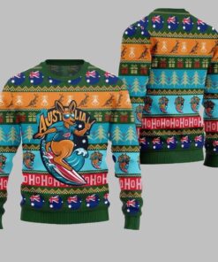 2025 Christmas Festive Australia Kangaroo Holiday Jumper Ugly Christmas Sweater  