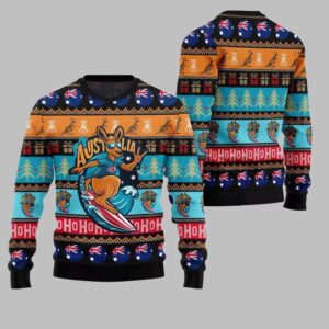 Alternative view of 2025 Christmas Festive Australia Kangaroo Holiday Jumper Ugly Christmas Sweater - Grishko.com