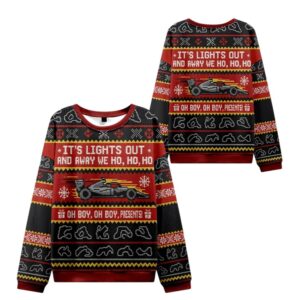 Alternative view of 2025 Christmas Festive Lights Out Racing Ugly Sweater - Grishko.com