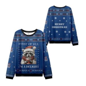 Alternative view of 2025 Christmas First Of All I'm A Delight Ugly Sweater - Grishko.com