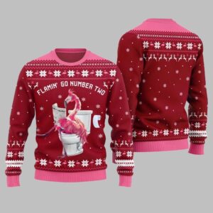 2025 Christmas Flamin Go Number Two Ugly Christmas Sweater - Grishko.com