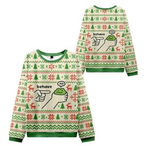 Alternative view of 2025 Christmas Focused Samurai Frog Ugly Sweater - Grishko.com