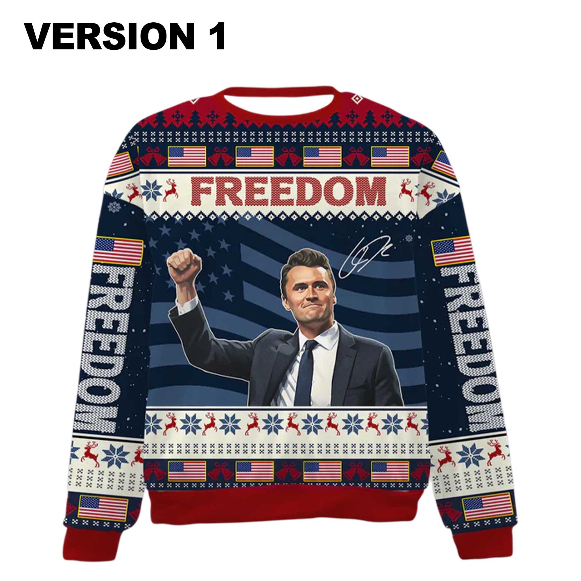 2025 Christmas Freedom Charlie Kirk Ugly Sweater