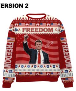 Alternative view of 2025 Christmas Freedom Charlie Kirk Ugly Sweater