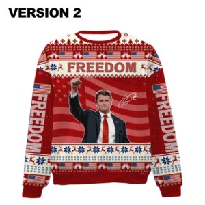 Alternative view of 2025 Christmas Freedom Charlie Kirk Ugly Sweater