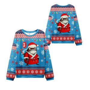 Alternative view of 2025 Christmas Frog Brings Gifts Ugly Sweater - Grishko.com