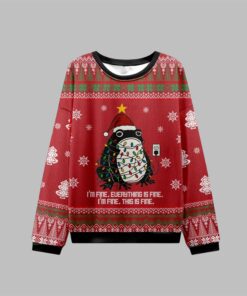 Alternative view of 2025 Christmas Frog Everything Is Fine Ugly Sweater  