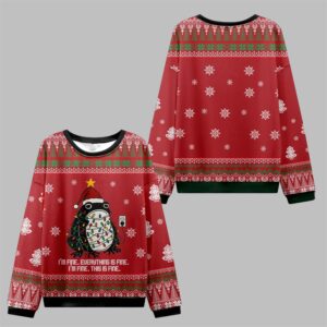 2025 Christmas Frog Everything Is Fine Ugly Sweater - Grishko.com