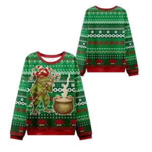 Alternative view of 2025 Christmas Frog Making Soup Ugly Sweater - Grishko.com