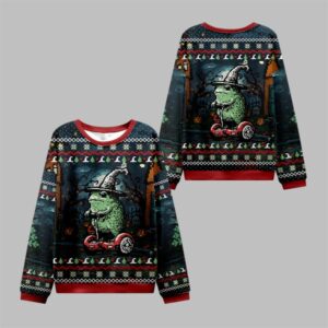 2025 Christmas Frog Ride Ugly Christmas Sweater - Grishko.com