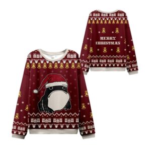 Alternative view of 2025 Christmas Frog Wearing Santa Hat Ugly Sweater - Grishko.com
