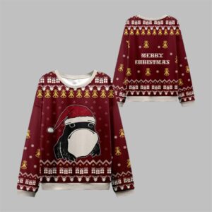 2025 Christmas Frog Wearing Santa Hat Ugly Sweater - Grishko.com