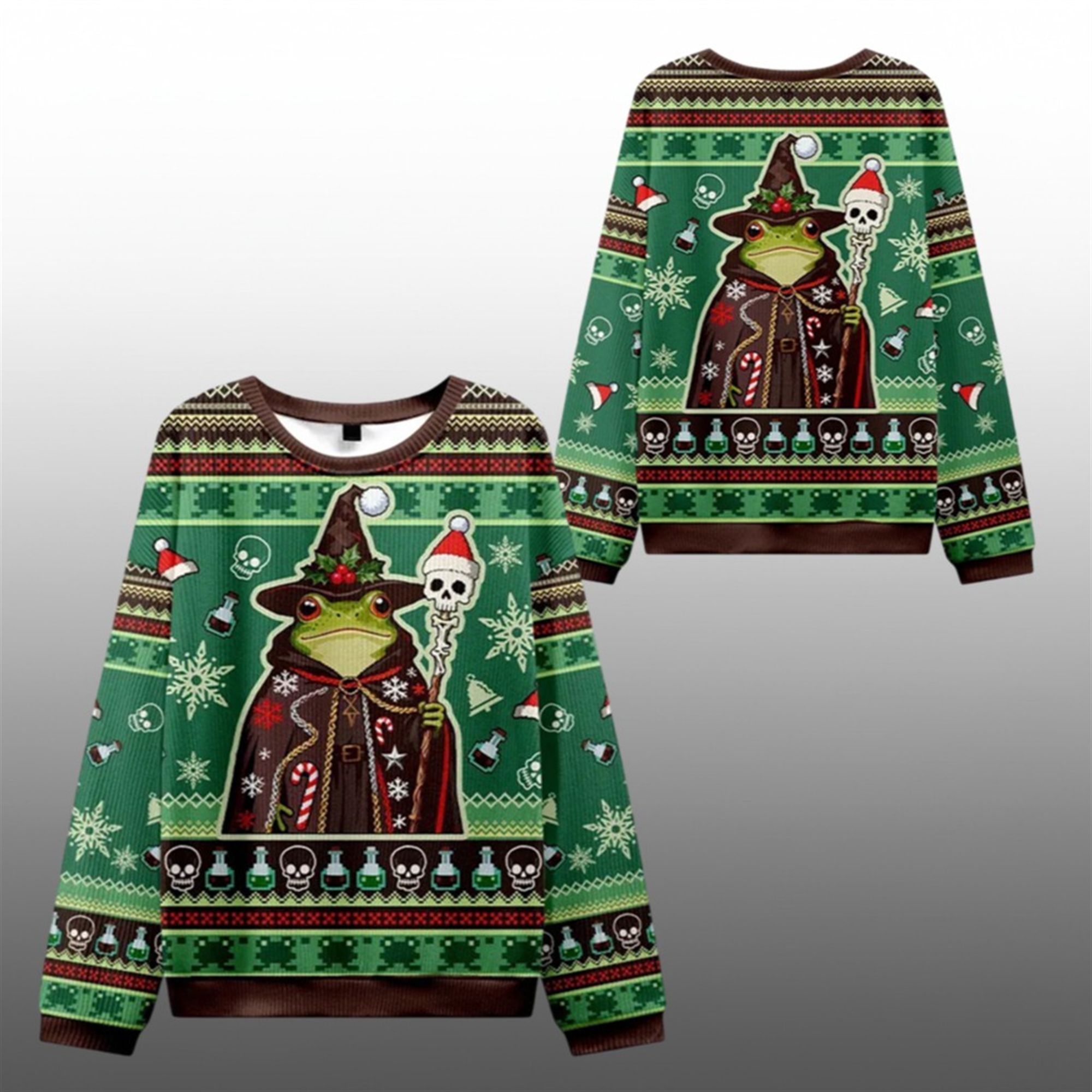 2025 Christmas Frog Wizard Ugly Sweater - Grishko.com