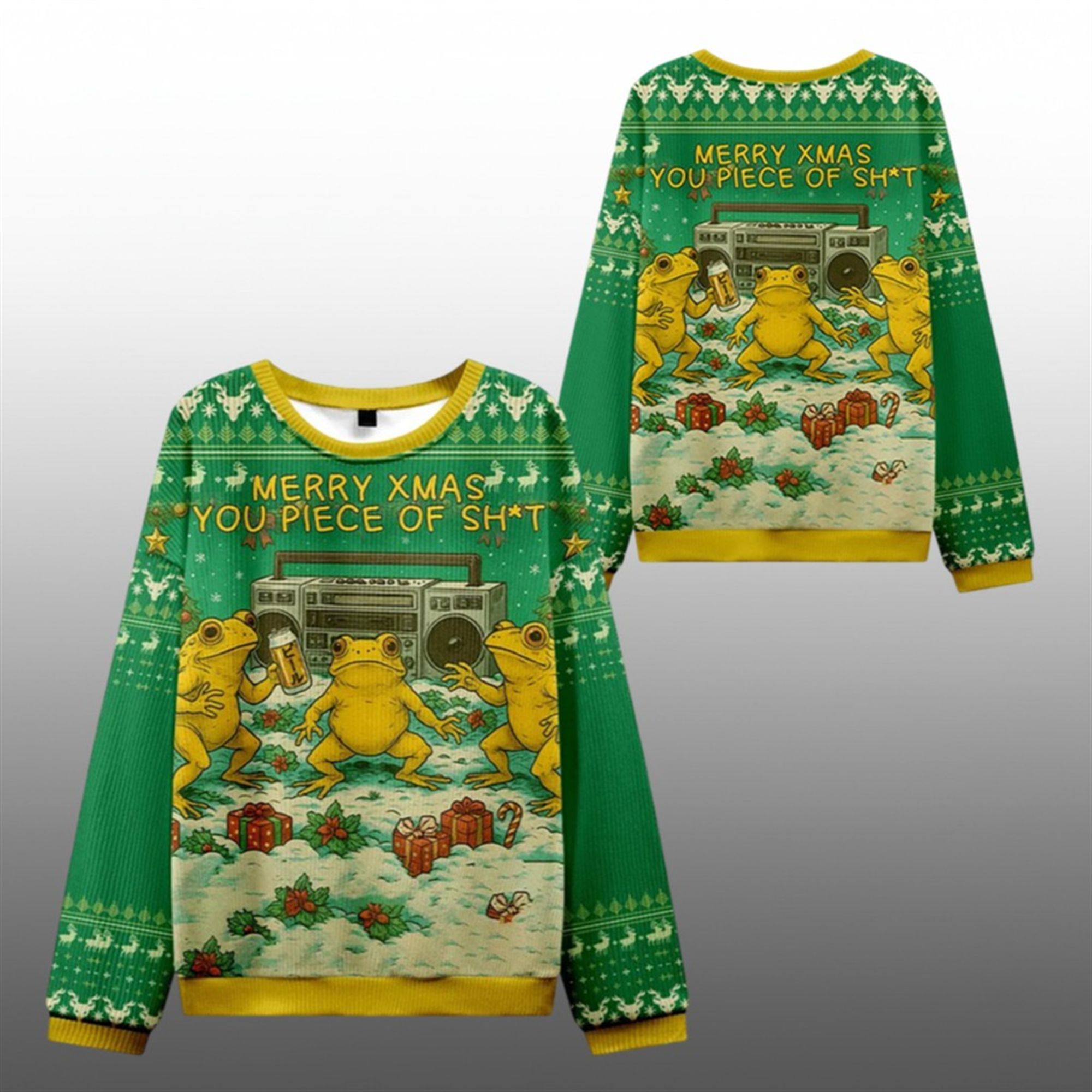 2025 Christmas Froggy Xmas Mayhem Ugly Sweater - Grishko.com