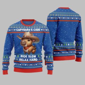 2025 Christmas Funny Capybara Ugly Christmas Sweater - Grishko.com