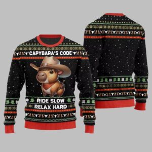 Alternative view of 2025 Christmas Funny Capybara Ugly Christmas Sweater - Grishko.com