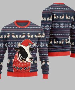 Alternative view of 2025 Christmas Funny Cow Ugly Christmas Sweater  