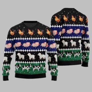 Alternative view of 2025 Christmas Funny Farming Animals Ugly Christmas Sweater - Grishko.com