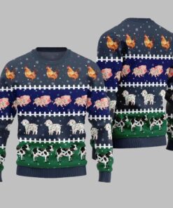 2025 Christmas Funny Farming Animals Ugly Christmas Sweater  