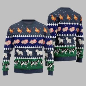 2025 Christmas Funny Farming Animals Ugly Christmas Sweater - Grishko.com