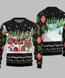 Alternative view of 2025 Christmas Funny Flamingo Ugly Christmas Sweater  