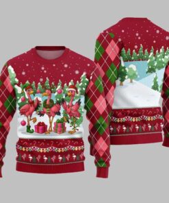 2025 Christmas Funny Flamingo Ugly Christmas Sweater  