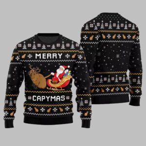 Alternative view of 2025 Christmas Funny Merry Capybara Ugly Christmas Sweater - Grishko.com