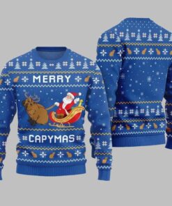 2025 Christmas Funny Merry Capybara Ugly Christmas Sweater  
