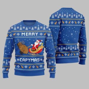 2025 Christmas Funny Merry Capybara Ugly Christmas Sweater - Grishko.com