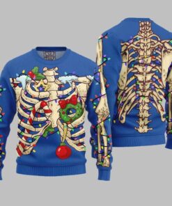 2025 Christmas Funny Skeleton Ugly Christmas Sweater  
