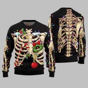 Alternative view of 2025 Christmas Funny Skeleton Ugly Christmas Sweater - Grishko.com