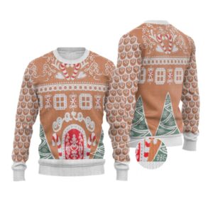 Alternative view of 2025 Christmas Gingerbread House Ugly Christmas Sweater - Grishko.com