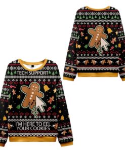 Alternative view of 2025 Christmas Gingerbread I'm Here To Eel Your Cookies Ugly Sweater  