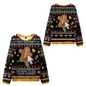 Alternative view of 2025 Christmas Gingerbread I'm Here To Eel Your Cookies Ugly Sweater - Grishko.com