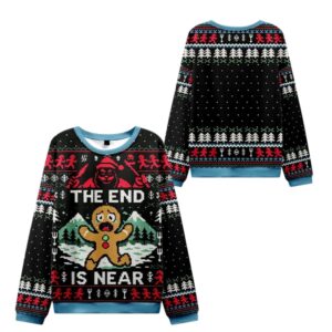 Alternative view of 2025 Christmas Gingerbread Man Disaster Is Coming Ugly Sweater - Grishko.com