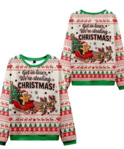 Alternative view of 2025 Christmas Gingerbread Man Gives Gifts Ugly Sweater  