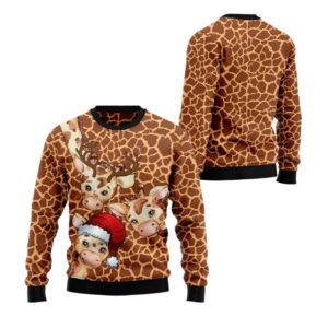 Alternative view of 2025 Christmas Giraffe Funny Ugly Christmas Sweater - Grishko.com