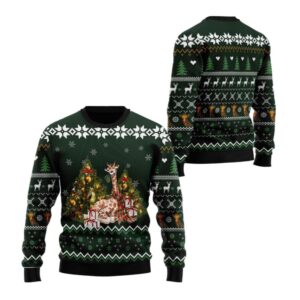Alternative view of 2025 Christmas Giraffe Holiday Ugly Christmas Sweater - Grishko.com