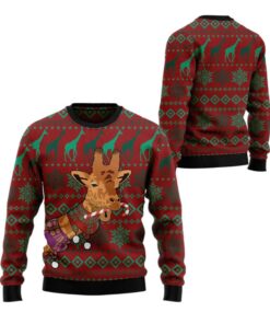 Alternative view of 2025 Christmas Giraffe Winter Ugly Christmas Sweater  