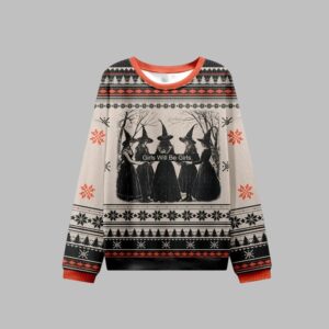 Alternative view of 2025 Christmas Girls Will Be Girls Witch Ugly Christmas Sweater - Grishko.com