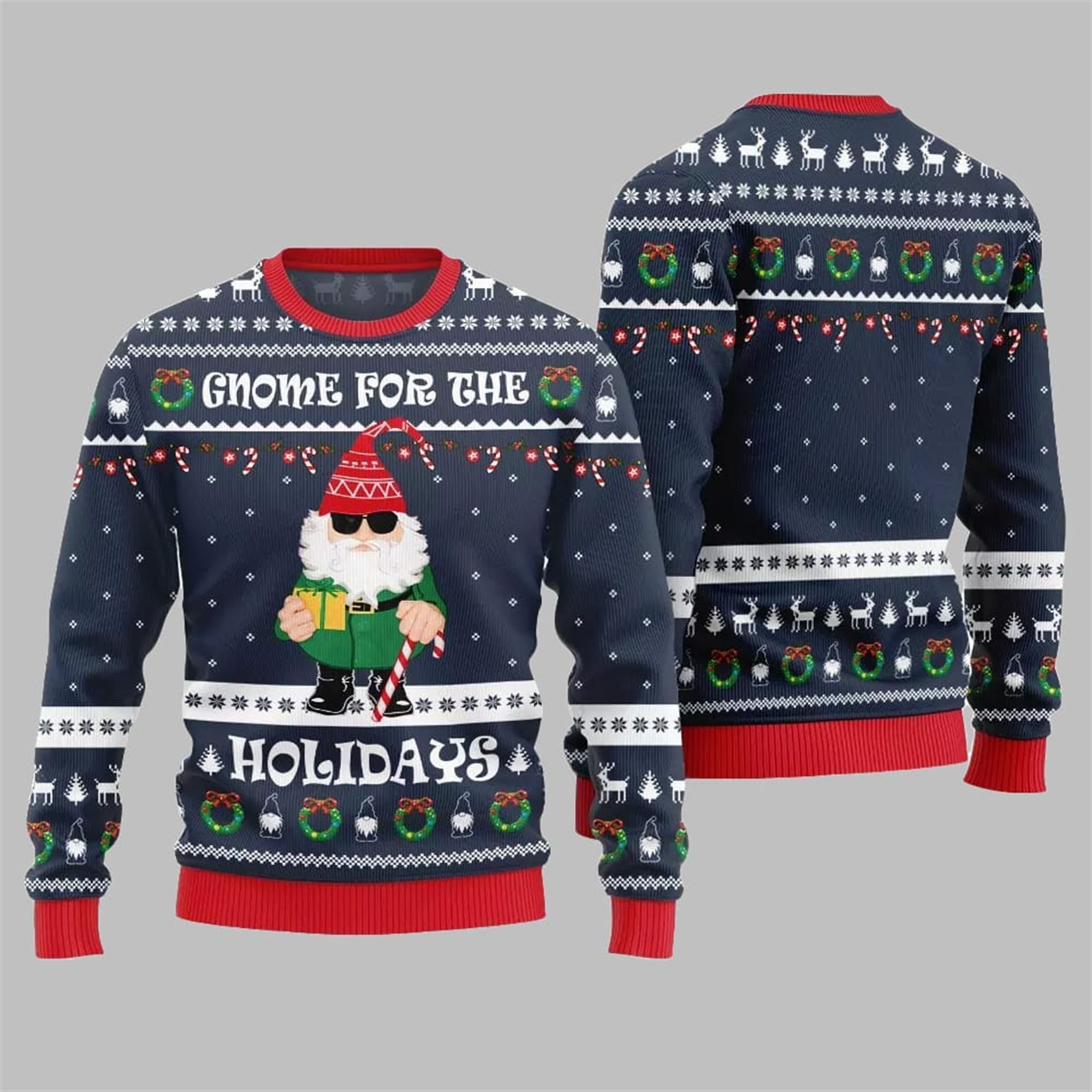 2025 Christmas Gnome For The Holidays Ugly Sweater - Image 4