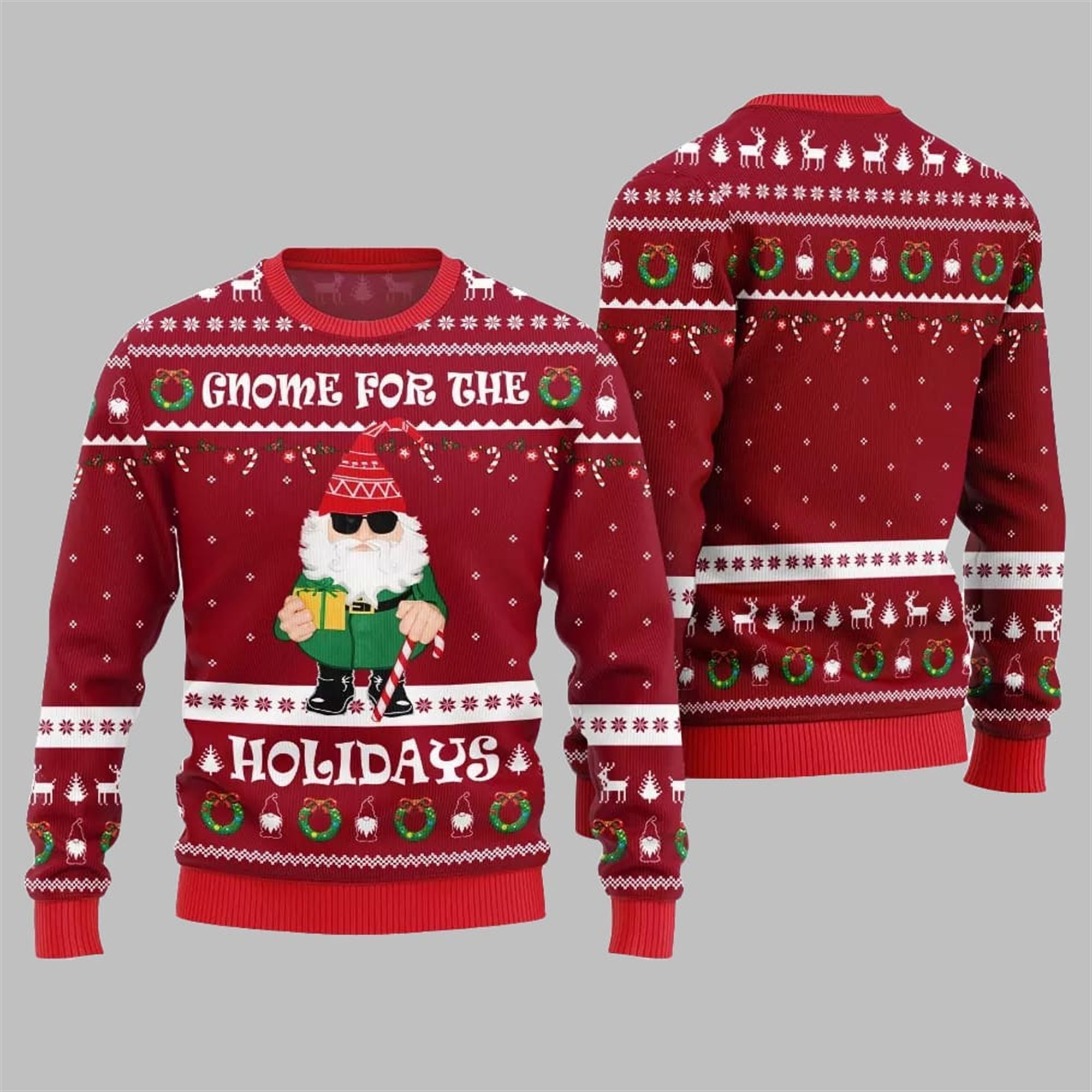 2025 Christmas Gnome For The Holidays Ugly Sweater - Image 5