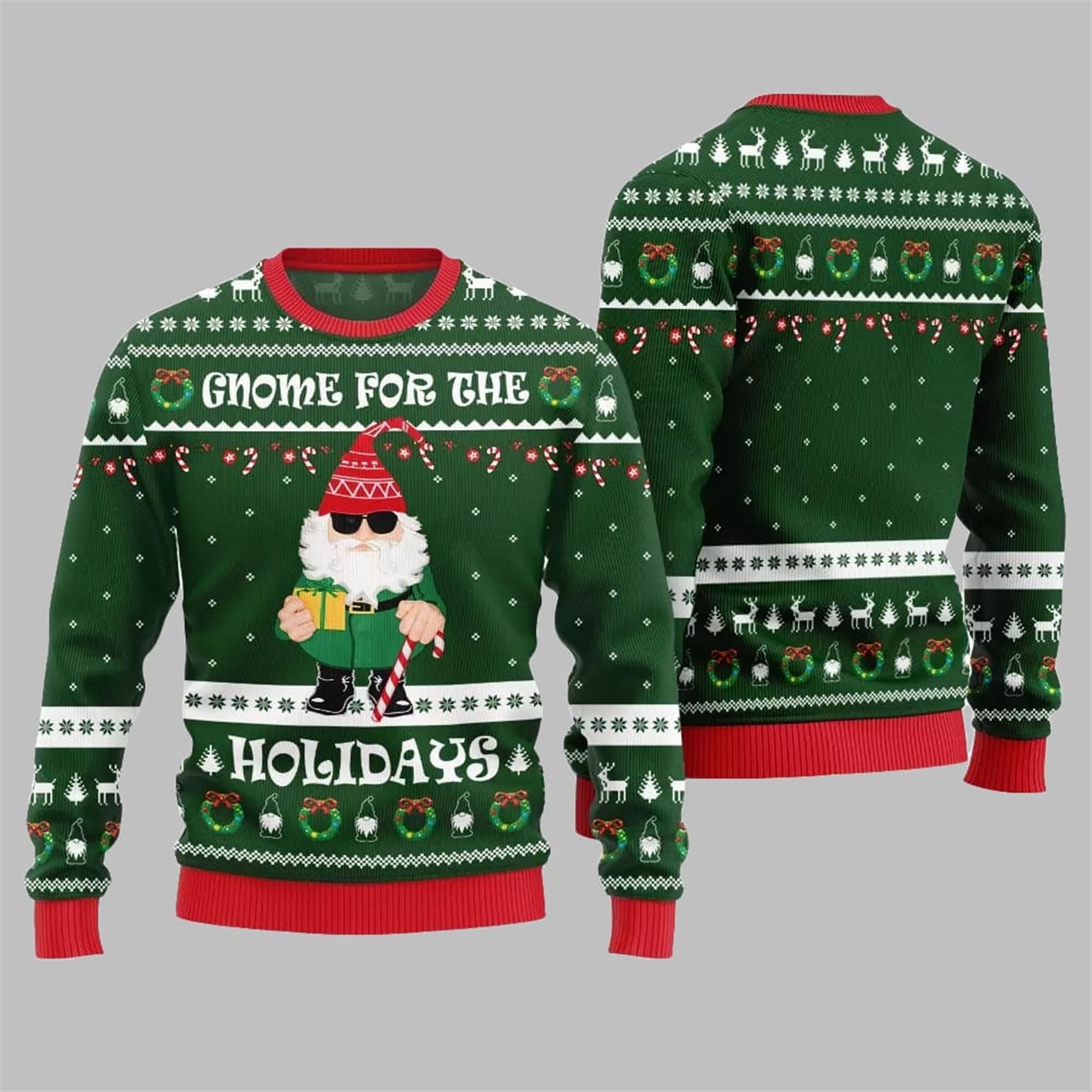 2025 Christmas Gnome For The Holidays Ugly Sweater - Image 3