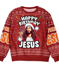 Alternative view of 2025 Christmas Go Jesus It's Your Birthday Christmas Ugly Sweater  