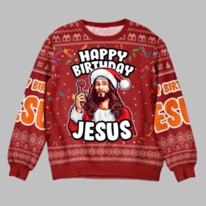 2025 Christmas Go Jesus It's Your Birthday Christmas Ugly Sweater - Grishko.com