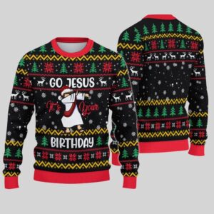 2025 Christmas Go Jesus It's Your Birthday Ugly Sweatshirt - Grishko.com