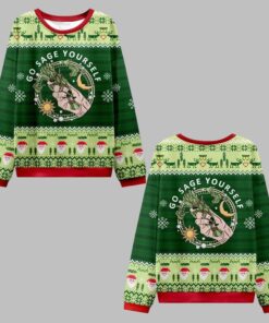 2025 Christmas Go Sage Yourself Ugly Christmas Sweater  