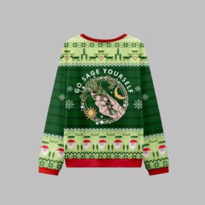 Alternative view of 2025 Christmas Go Sage Yourself Ugly Christmas Sweater - Grishko.com